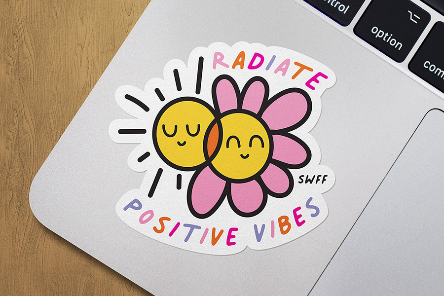 Radiate Positive Vibes Sticker - Stop Waiting For Friday